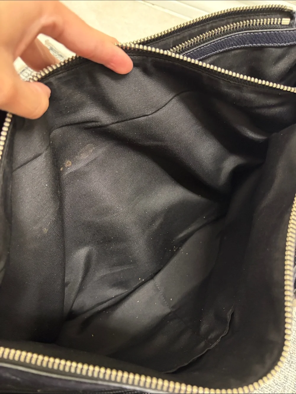 Coach Dark Navy Document Leather Handbag